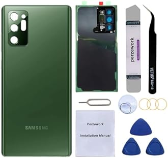Perzework Rear Back Glass Replacement for Samsung Galaxy Note 20 Ultra 6.9-inches 5G with Reparing Toolkit (Mystic Green)