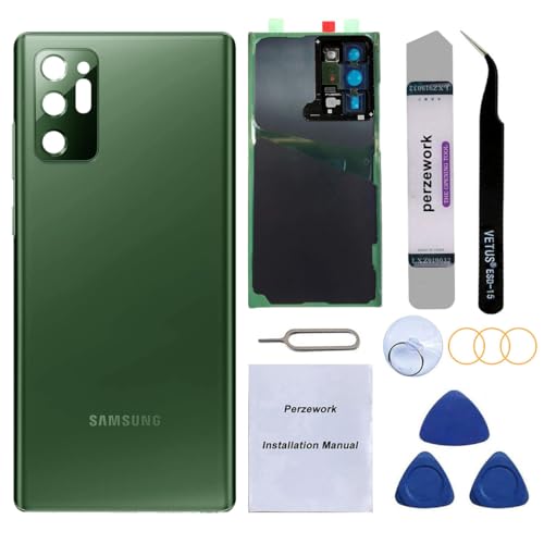 Perzework Rear Back Glass Replacement for Samsung Galaxy Note 20 Ultra 6.9-inches 5G with Reparing Toolkit (Mystic Green)
