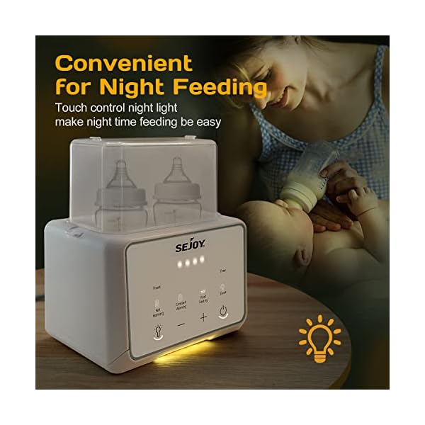 Sejoy Formula Milchflaschenwärmer für Babys, 6 in 1, Erhitzen von Babynahrung, Stillzubehör und Zubehör für die Babyflaschenfütterung, Weiß – Bild 7