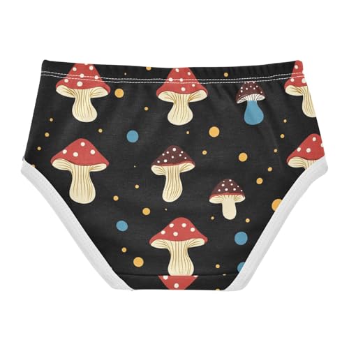 Wusikd Mushrooms Girls' Underwear Cotton Polka Dots Girls Briefs Soft Toddler Underwear 2T2