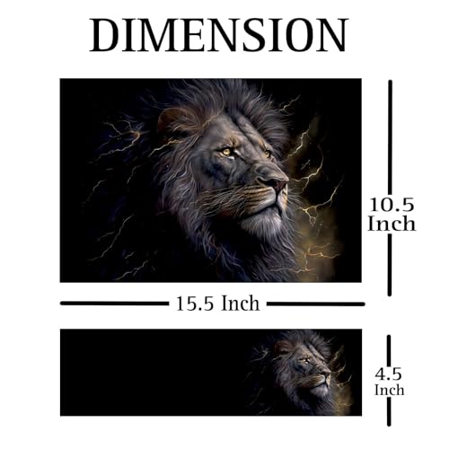 Image of Full Laptop Skin Stickers Bubble-Free Sticker for Laptops Upto 15.6 inch Compatible with Apple /Dell /HP /Lenovo /Sony (Dustproof|Waterproof|Scratchproof|Reusable) V1 Lion BK FL