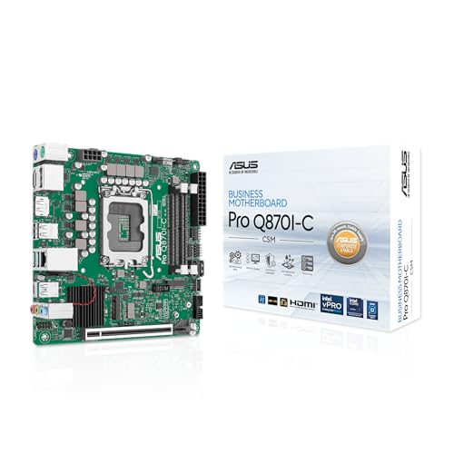 Image of ASUS Pro Q870I-C-CSM Intel Q870 mITX Commercial CSM Motherboard with Intel vPro, PCIe 5.0, DDR5, DIMM Fit, 2X DP, HDMI, 1GbE LAN, USB Type-C, M.2, Enhanced Security, ASUS Control Center Express