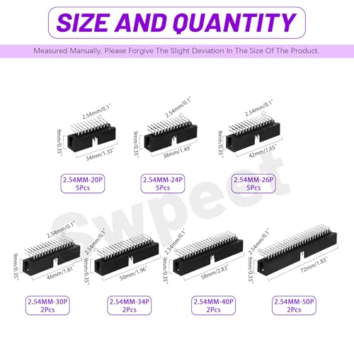 Kit adaptadores headers de pines ángulo recto 23 piezas miniatura 2