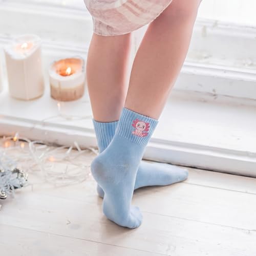 Image of Eurzom 10 Pairs Socks Womens Crew Elastic Ankle Length Cotton Socks Aesthetic Cute Lightweight Low Cut Gifts for Women