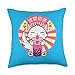 Anime Bubble Tea Neko Kawaii Girls Teen Lover Cat Boba Bubble Tea Kawaii Anime Japanese Neko Girl Teen Throw Pillow, 18x18, Multicolor