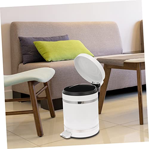 Caneca de basura con pedal y tapa blanca rectangular 5L miniatura 5