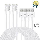 EverDigi 4 Pack 6FT iPhone Lightning Cable Cord USB Charging Cable Cord Charger for iphone SE ,6s, 6s plus, 6plus, 6, 5s 5c 5, iPad Mini, Air, iPad5, iPod. Compatible with iOS9.