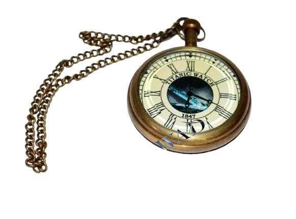 Vintage Brass Pocket Watch Titanic with Antique Finish Collectible Antique Brass Pocket Watch-image-6
