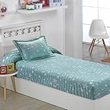 DHESTIA HOME - Colcha Bouti Ajustable Cama Nido Infantil y Juvenil de Verano Estrellas Agua Color Único Talla Cama 105