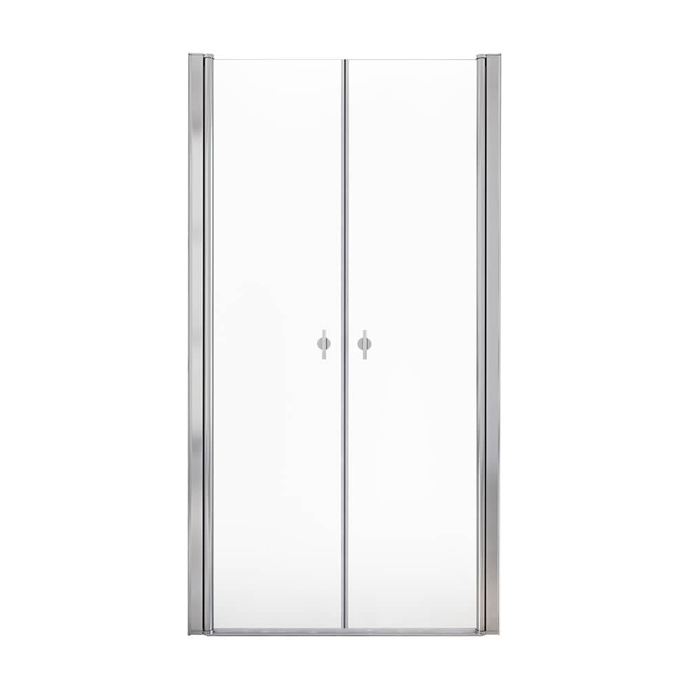 Home Deluxe - Duschabtrennung LAVEA - Klarglas - Maße: 90 x 195 cm - 6 mm nanobeschichtetes Sicherheitsglas, inkl. Scharniere und Montagematerial I - Duschtür Pendeltür Duschtrennwand Nischentür