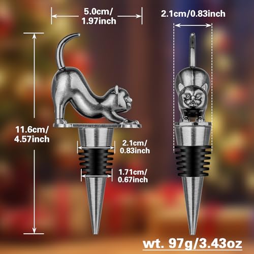LKKCHER Cat Wine Bottle Stopper, Gifts for Cat Lovers, Silver with Gift Box - Cosy Home Interiors LKKCHER Cat Wine Bottle Stopper, Gifts for Cat Lovers, Silver with Gift Box - Image 8