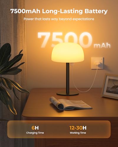 Image of Shower Lamp Waterproof, Cordless IP65 Shower Lights for Inside Shower, 7500mAh Rechargeable Battery, 3 White Tones & 15 RGB Stepless Dimming LED Table Lamp for Bathroom Bathtub Patio Outdoor
