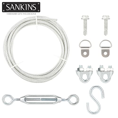 Image of Anti-Sag Gate Kits for Wooden Fence, Steel in Zinc, Anti-Sagging Gate Support Cable Kit Hardware, Gate Sag Frame Kit Hardware for Wooden Fence, Wood Gate Door Repair Kit for Outdoor, 1 Pack