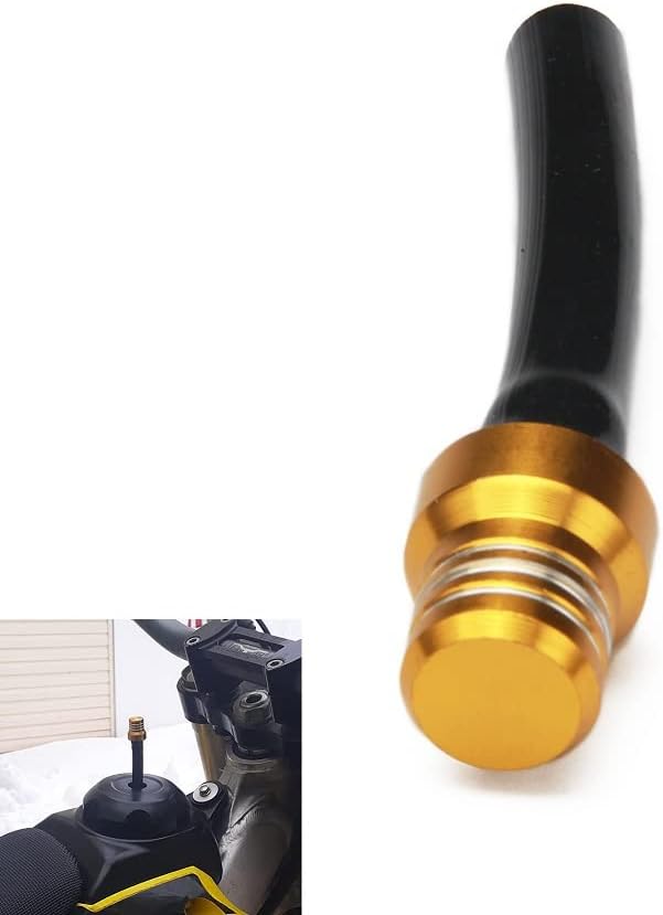 Motorcycle Gas Cap Billet Anodized Vent Hose Pipe Dirt Bike Off Road (Gold)