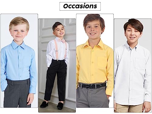 Galaxy by Harvic Boys 3-Pack Long Sleeve Casual Dress School Uniform Shirts (Big Boys, Little Boys)3