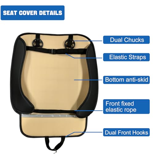Big Ant Car Seat Covers Set of 2, PU Faux Leather Edge Wrapping Car Front Seat Covers Pad Bottom Seat Covers for Cars(Black) - Thumbnail 3