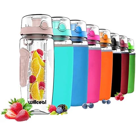 willceal Wasserflasche mit Fruchteinsatz 945 ml -Hochwertig und beständig Cover
