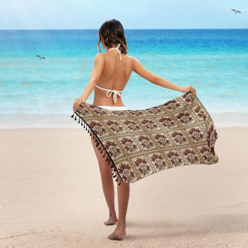 Traje de baño William Morris con estampado de hoja de arce roja para natación 7