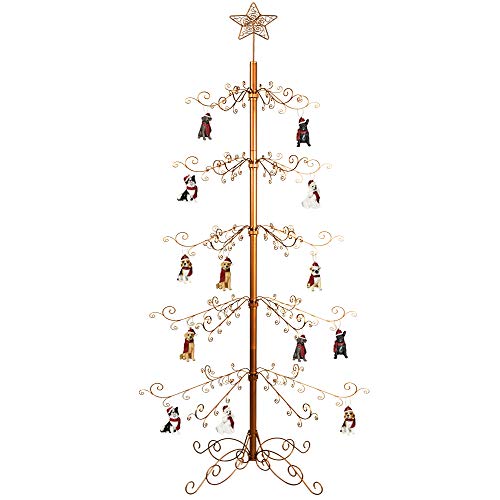 Hohiya Ornament Display Tree Stand Metal Christmas Wrought Iron Wire Hanging Hook Hanger Glass Ball 84 Inch Gold #TOP3