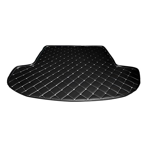Image of MATRRA Boot Mat Compatible with Volkswagen Vento | Custom Fit Car Trunk /Dicky Mat | Premium Leather | Waterproof, Washable, Anti-Slip | Double Layer Full Coverage Boot Liner | Black-Silver
