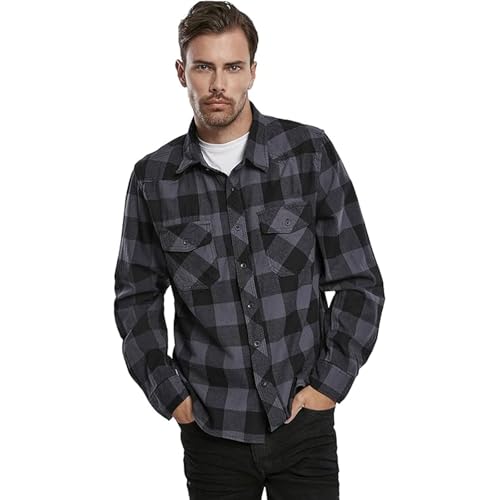 Men's Check Shirt Black/Grey2