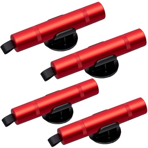 Safe Pro X Auto 2-in-1 Gurtschneider & Nothammer | Professioneller Fensterbrecher mit Testglas | Notfallhammer mit Gurtcutter für PKW & Busse | Sicherheitswerkzeug Set (Rot, 4 Stück)