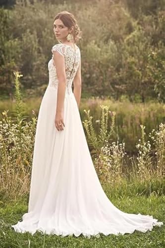 Women's Sweetheart Chiffon Wedding Dress for Bride Lace Applique Long A Line Bridal Dress Backless Wedding Gowns2
