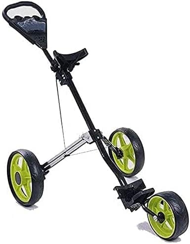 Golf Trolley 3 Wheel Lightweight Swivel Foldable Golf Push Cart Big Handle Aluminum Push Golf Trolley Easy to Use