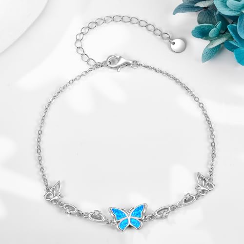 ONEFINITY Butterfly/Shamrock/Feather/Blue Opal/Green Chrysoprase/Lapis Lazuli/Mustard Seed/Daisy/Cross/Chakra Bracelets S925 Sterling Silver Bracelet Jewelry For Women2