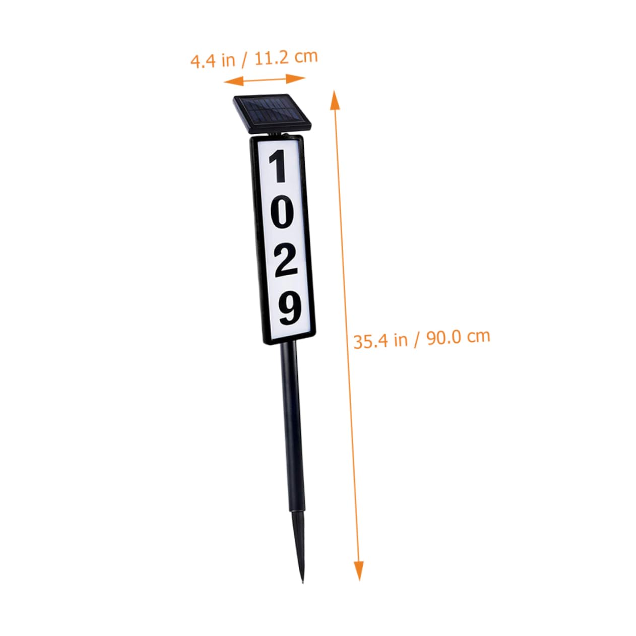 Solar Hausnummernschild 1 Satz aus Kunststoff Schwarz