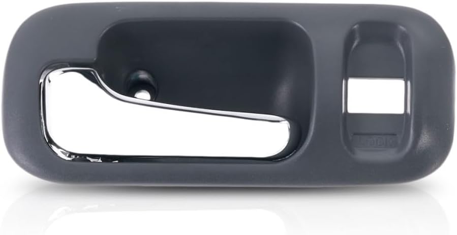 Door Handle for Honda CR-V 1997-2001 Driver Side | Front | Interior | Gray Bezel | w/Chrome Lever | with Door Lock Hole| Trim: LX/EX/SE