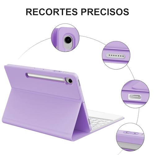 Teclado con touchpad para Samsung Tab S10 Lite soluciona la escritura con teclado espanol N FOGARI 6