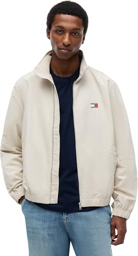 Tommy Jeans Herren Windbreaker Jacke mit Stretch-Bündchen und -Saum, Beige (Classic Beige), XXL – Ansicht 1