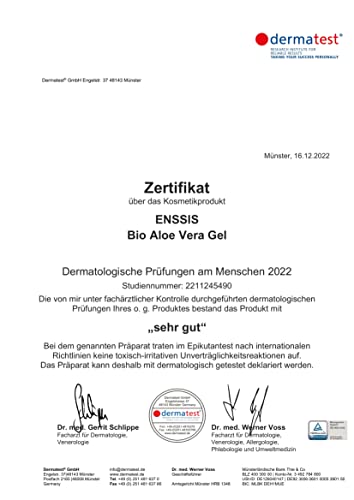 ENSSIS BIO Aloe Vera Gel 250 ml vegan I 100% Natürlich & Rein I intensive Feuchtigkeitspflege für Gesicht, Körper… - Image 8