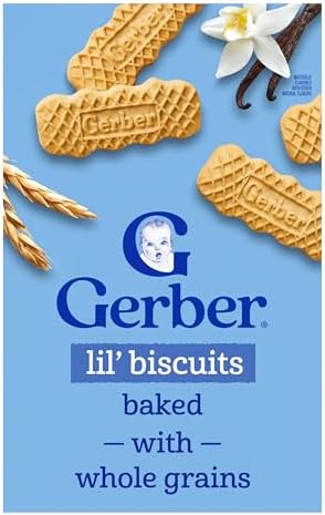 Gerber Lil Biscuits Vanilla Wheat Toddler Snack, 4.4 Oz, 8 Pack