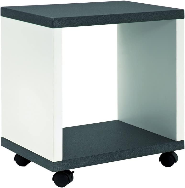 HAKU FurnitureTrolley, Metal, Granite Finish-White, 30x43x48 cm