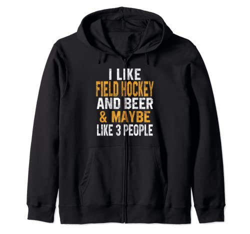 J'aime le hockey sur gazon et la bière Funny Coach Gift Sweat à Capuche