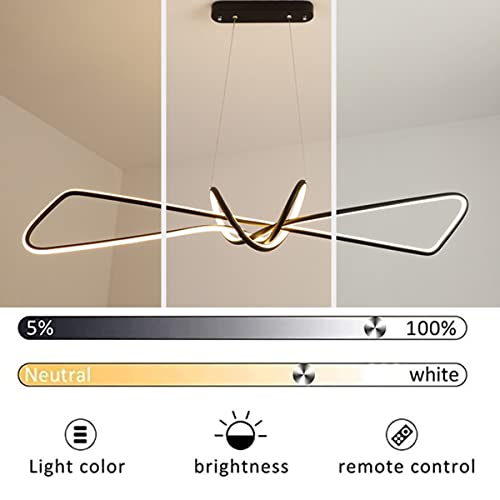 Chandelier LED géométrique en métal et acrylique suspendu avec télécommande - 4