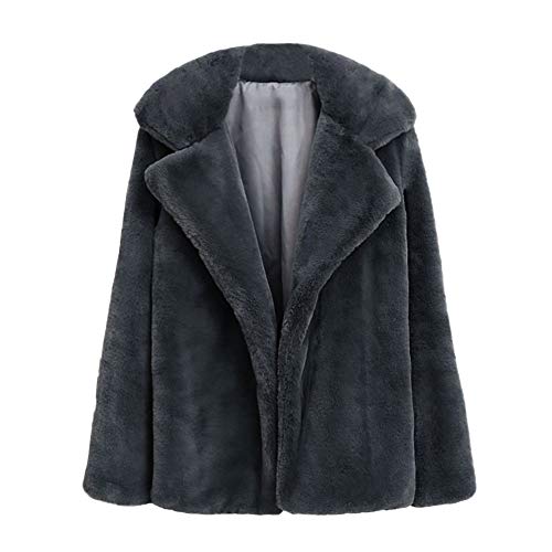 Sunmoot 2018 Nuevas Mujeres Casual Caliente Invierno Larga Solapa Leopardo Impresión Faux Fur Coat - - Large