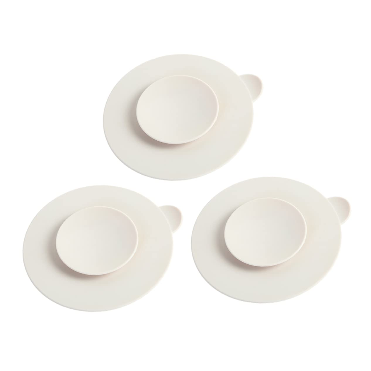 HANABASS 3Pcs Silicone Suction Bowl Mats for Non Slip Pads to Prevent Mess for Independent Eating Easy Clean Surface