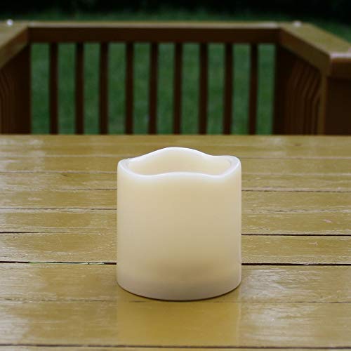 2 Pack Led Flameless Pillar Candles Waterproof Outdoor Battery Operated Candle Set With Cycling 24 Hours Timer Function For Lantern Home Garden Wedding Party Christmas Halloween Decoration 3X3 Inches #TOP2
