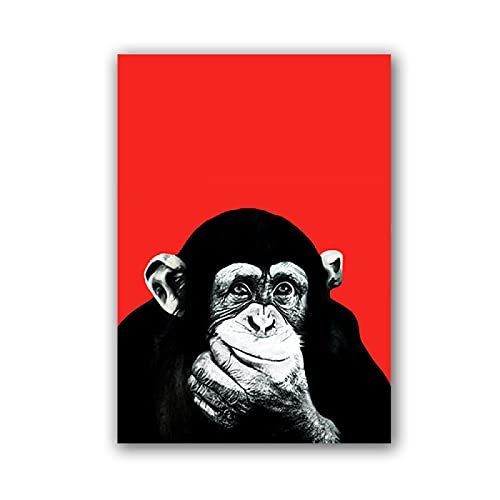 Affiche singe drôle tableau abstrait moderne décoration murale 60x90