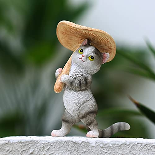 Cute Cat Garden Decoration, Creative Desktop Landscape, Homestay Villa Garden Decoration, Courtyard Kindergarten Decoration, Garden And Home Decoration ( Color : As Shown , Size : 10.8*3.5*9Cm ) #TOP3