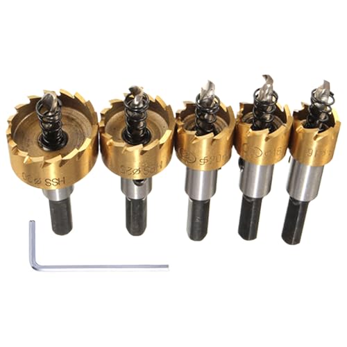 Set Di Punte Per Fori Di Taglio Metallico,5 Pezzi Di Taglio Di Precisione Resistente all'Usura Ad Alta Velocità | Set Di Corone Di Perforazione | per Installazione di Serratura