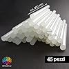 OfficeTree 45x Stick Colla a Caldo 11mm x 200 mm - Colla a Caldo Ricariche 11mm - Asciugatura Rapida ed Extra Resistente - Ideale per Bricolage e Materiali Diversi - Colla per Pistola a Caldo