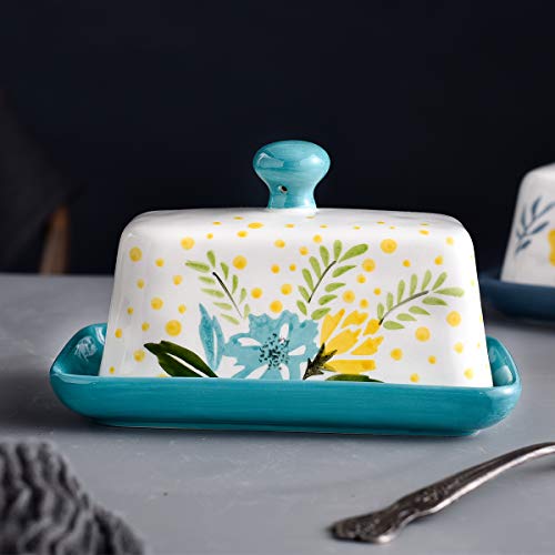 Wisenvoy Butter Dish Ceramic Butter Dish With Lid Butter Keeper Butter Dish With Lid For Countertop Flower Butter Crock #TOP2
