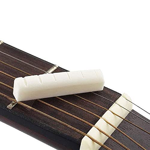 Miwayer 6 String Acoustic Guitar Bone Nut, Guitar Bridge Nuts, Cut From Whole Bones, 43X6X9Mm (6 String 43Mm Acoustic Nut 4 Pack) #TOP2