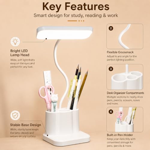 One94Store 3-in-1 LED Desk Lamp, White - Image 7