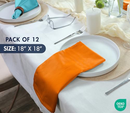 Image of Ruvanti Cloth Napkins Set of 12, Cotton Enrich 18 inchx18 inch - Multi Color