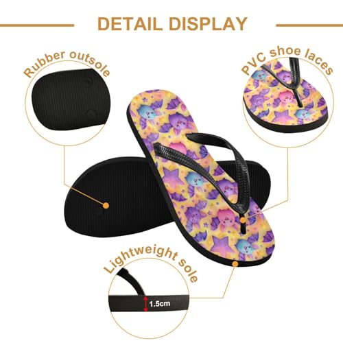 Flip Flop Sandals Cute Bat Print for Women Men Beach Outdoor XS3